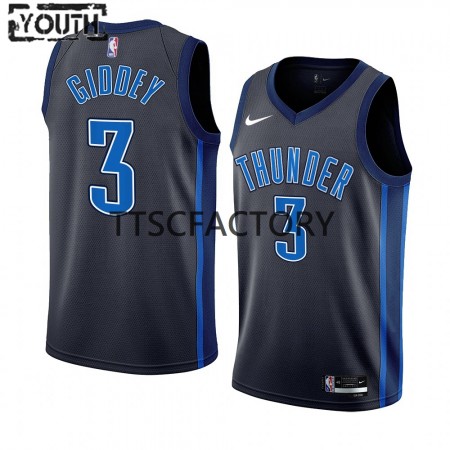 NBA Børn Trøje Oklahoma City Thunder Josh Giddey 3 Nike 2022-23 City Edition Sort Swingman